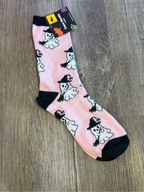 Crew Socks - Pink Ghost Patterned Women's Socks